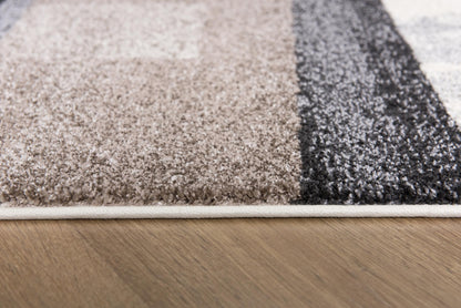 Nova Geometric Contemporary Black Rug