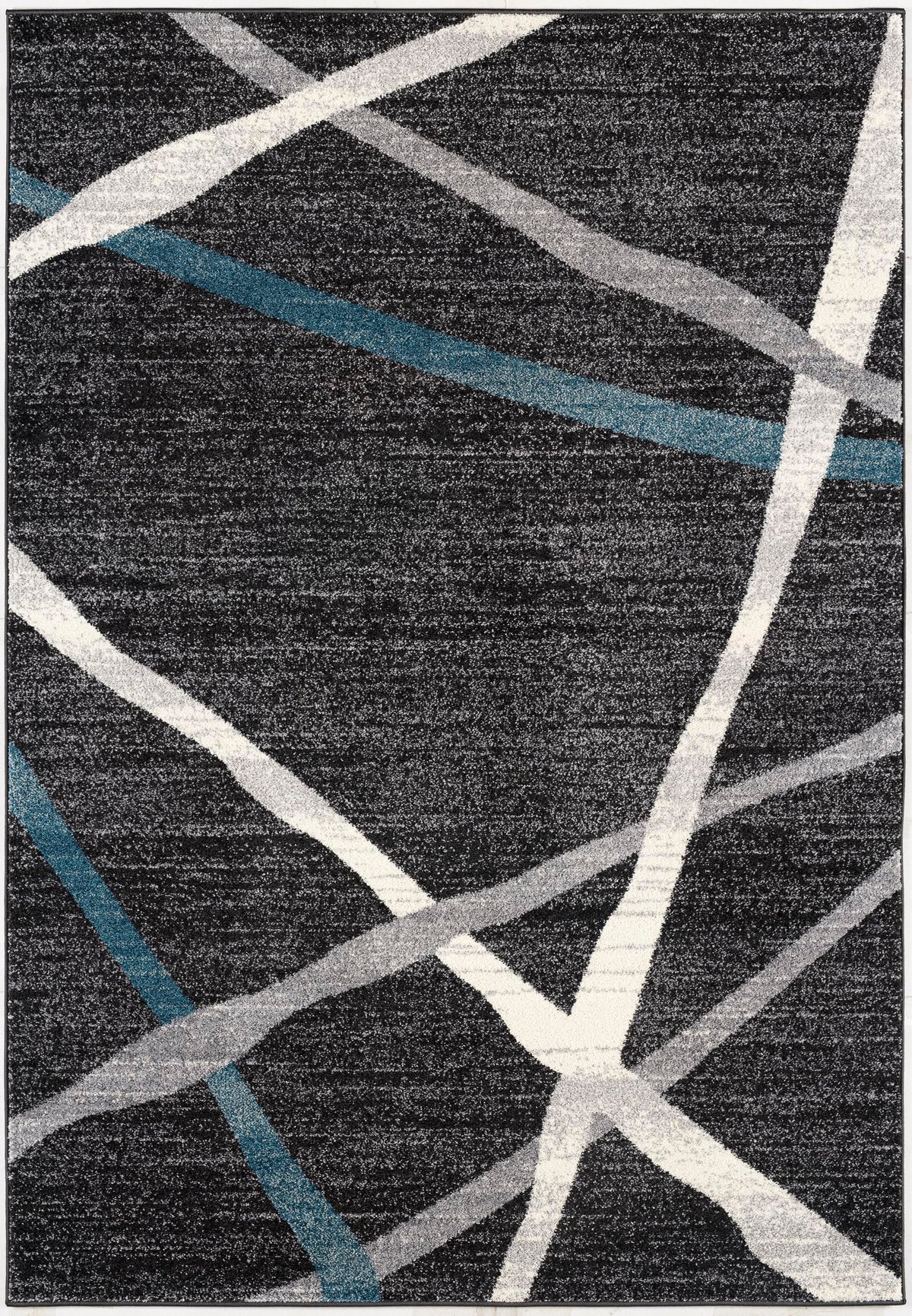 Alfombra interior contemporánea Azar Abstract Lines, gris y azul