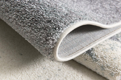 Rivah Abstract Contemporary Blue and White Indoor Rug