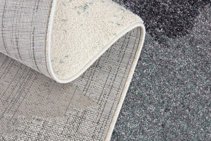 Rivah Abstract Contemporary Blue and White Indoor Rug