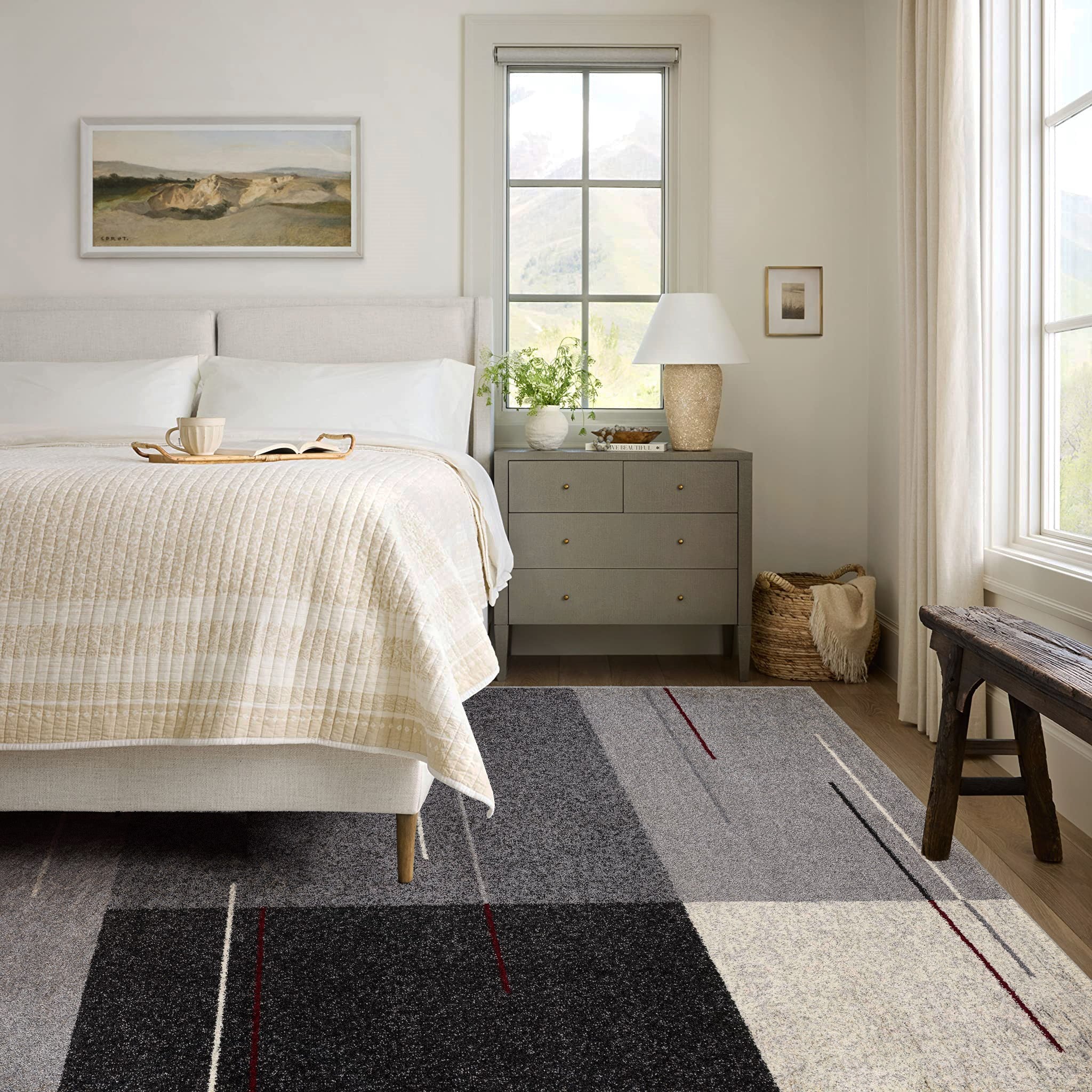 Contemporary Mid-Century Modern Indoor Area Rug