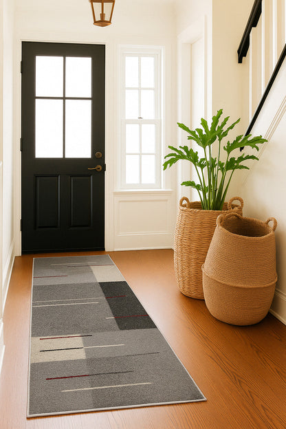 Nova Mid-Century Modern Contemporary Grey Rug