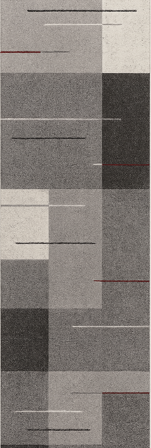 Alfombra de Interior Tarin Geométrica Contemporánea Gris y Negra