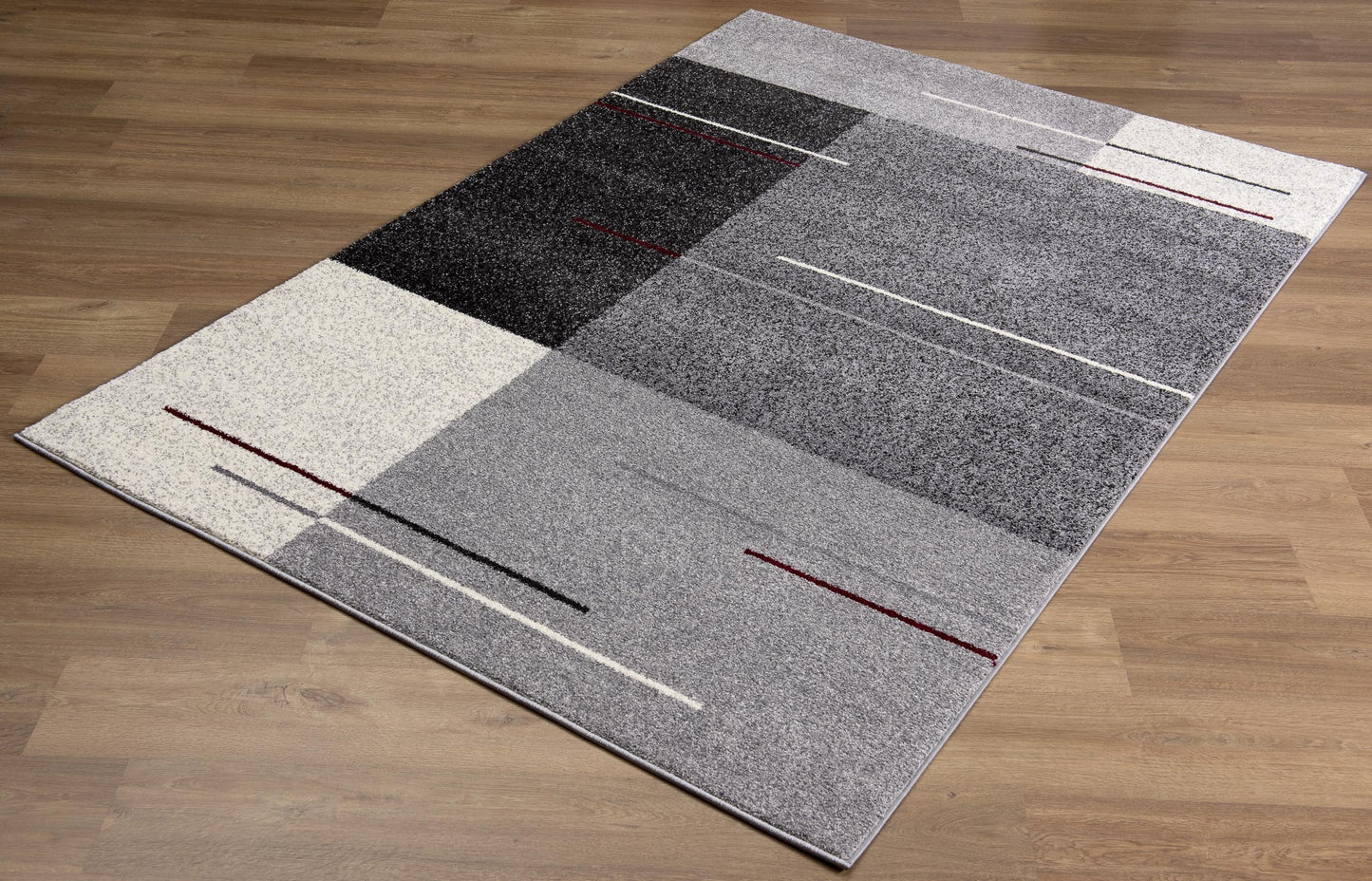 Tapis gris contemporain moderne du milieu du siècle Nova