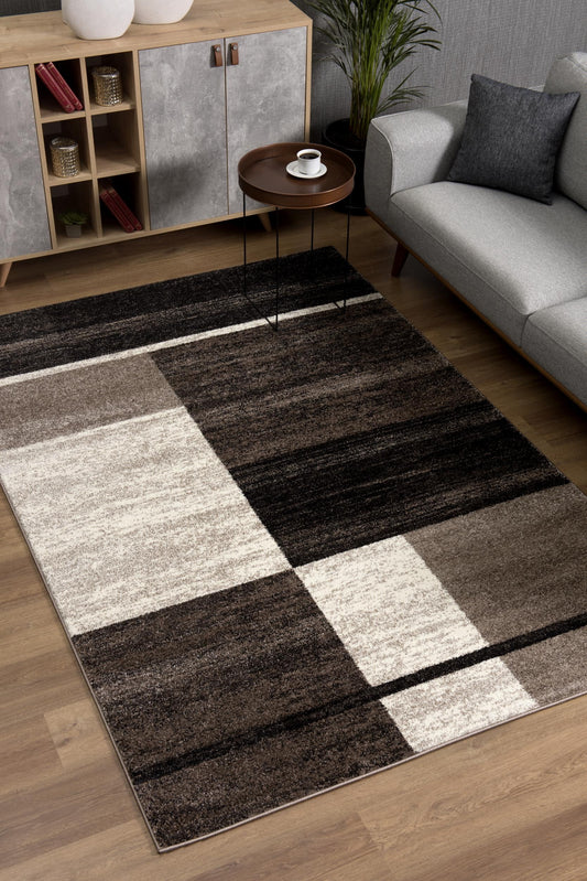 Nova Mid-Century Modern Contemporary Brown Rug