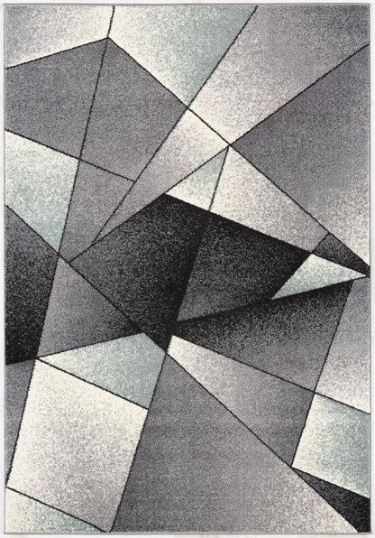 Nova Geometric Contemporary Grey Rug