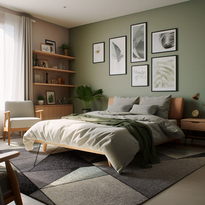 Nova Geometric Contemporary Grey Rug