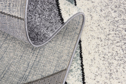 Nova Geometric Contemporary Grey Rug