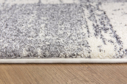 Prana Checkered Contemporary White and Grey Indoor Rug