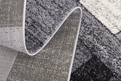 Sama Geometric Contemporary Grey and Black Indoor Rug