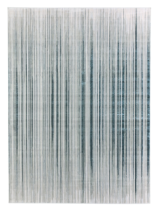 Adilah Striped Lines Gray and Ivory Area Rug