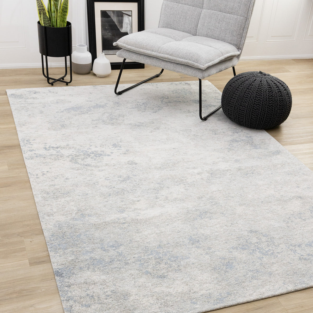 Contemporary Organic Cream Area Rug