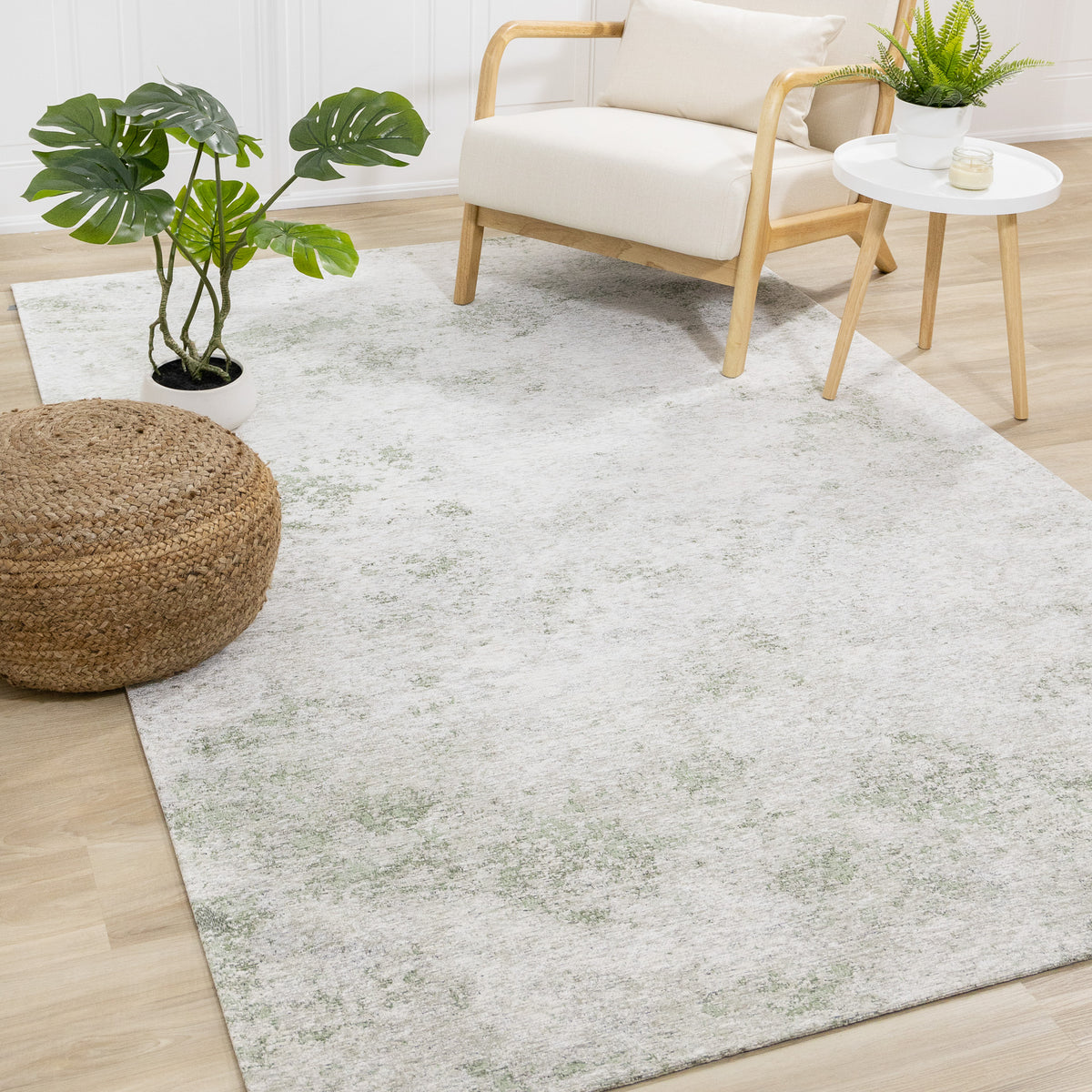 Modern Organic Cream Area Rug