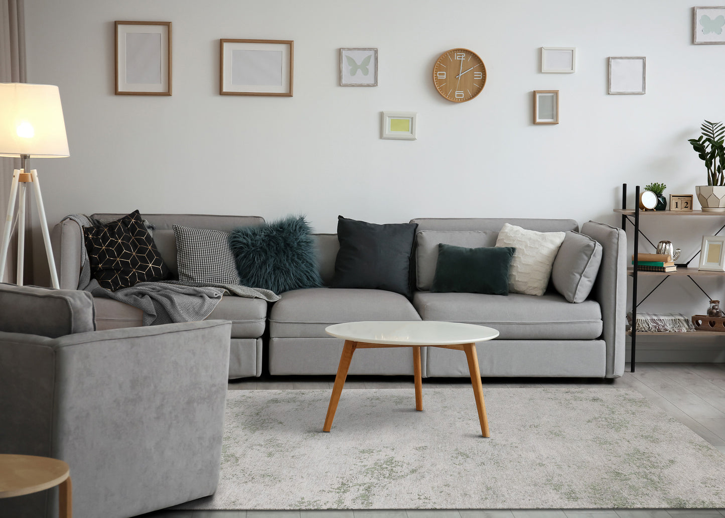 Modern Organic Cream Area Rug