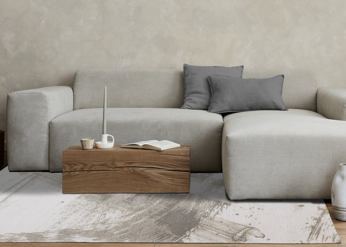 Contemporary Organic White Area Rug