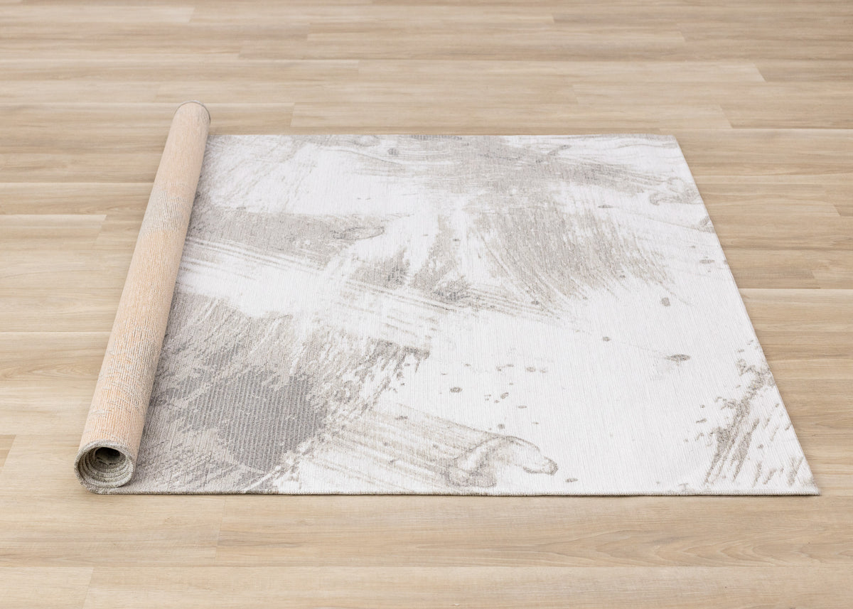 Contemporary Organic White Area Rug