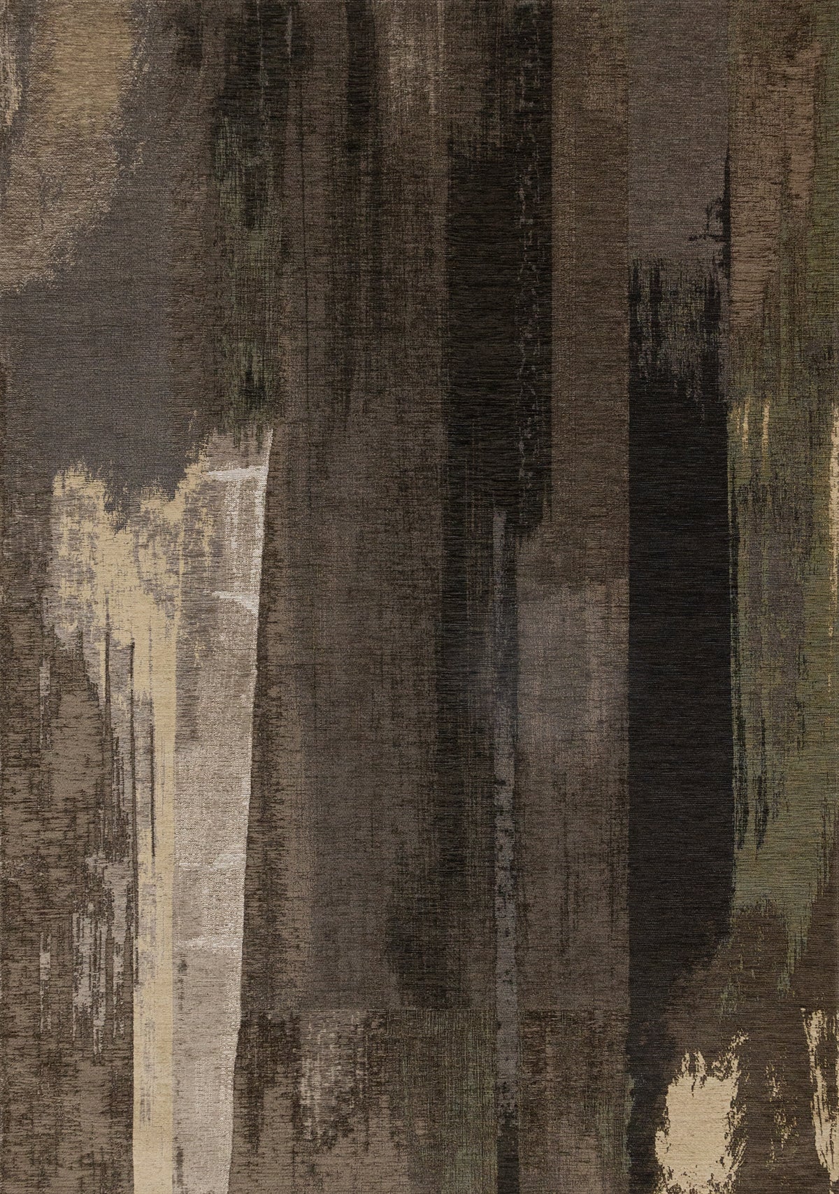 Tapis contemporain vieilli organique marron