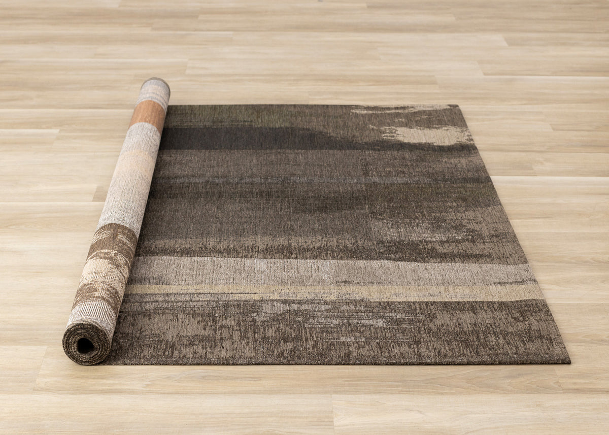 Contemporary Distressed Organic Brown Area Rug