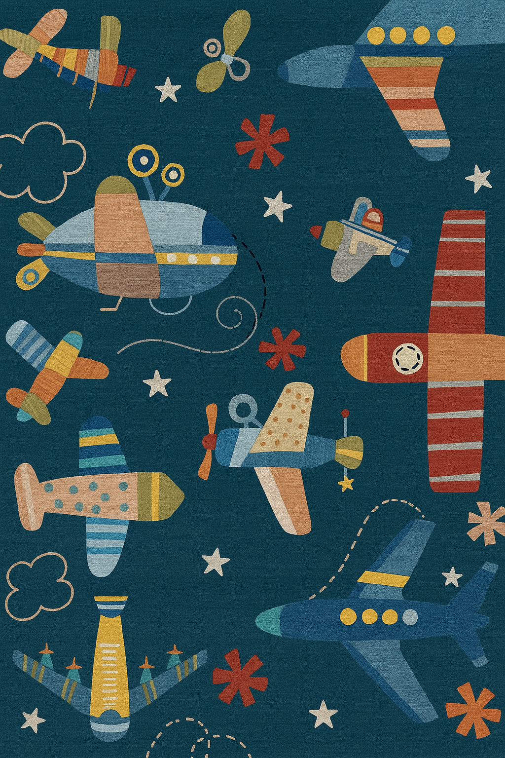 Tapis de jeu Soft Steps Playtime Airplane, tapis doux bleu marine