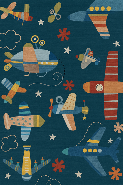 Tapis de jeu Soft Steps Playtime Airplane, tapis doux bleu marine