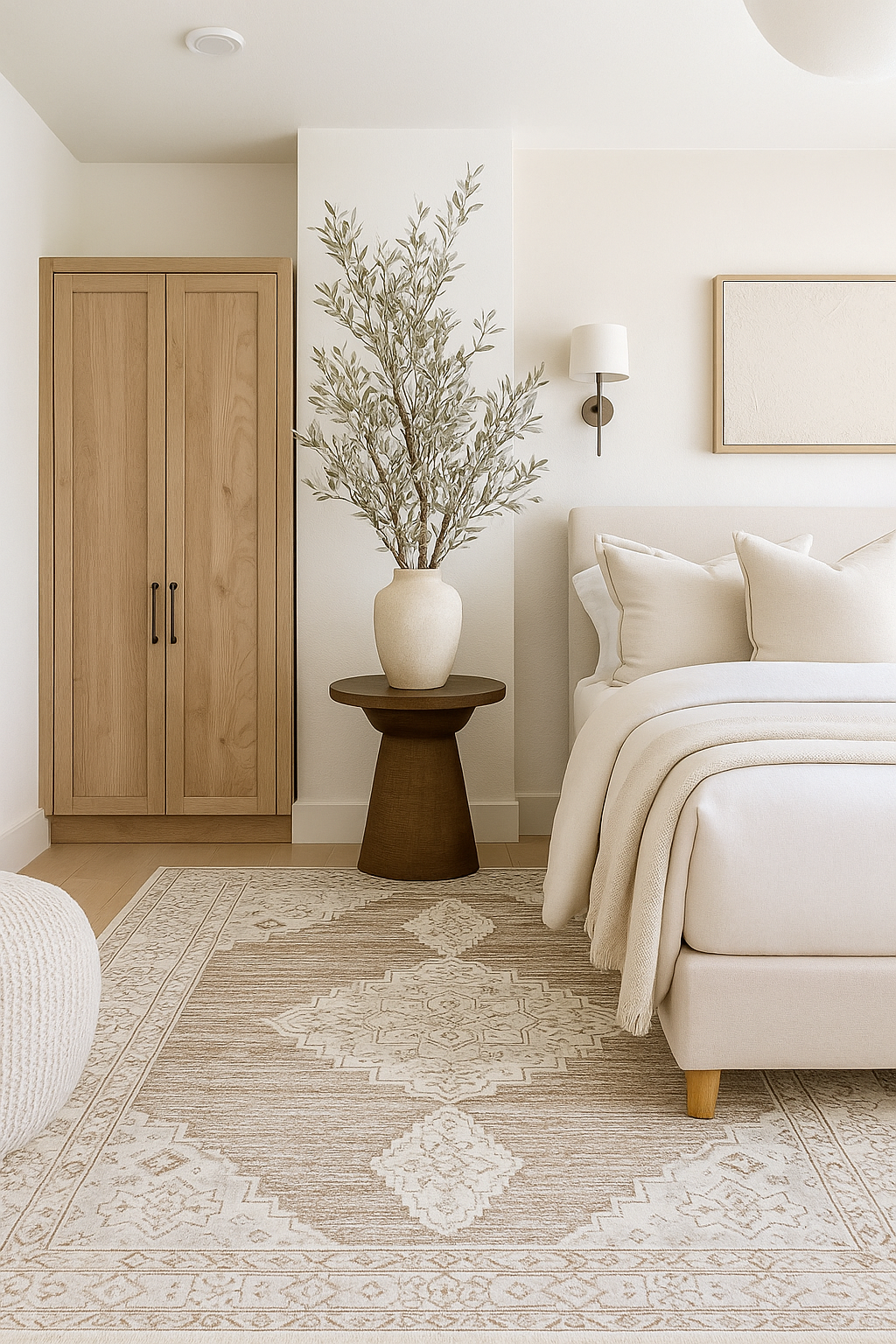 Tapis beige vieilli vintage Nomad