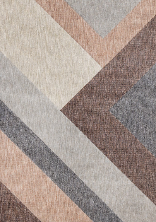 Contemporary Geometric Stripes Pink Area Rug