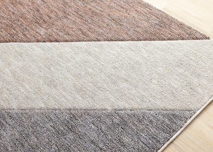 Contemporary Geometric Stripes Pink Area Rug
