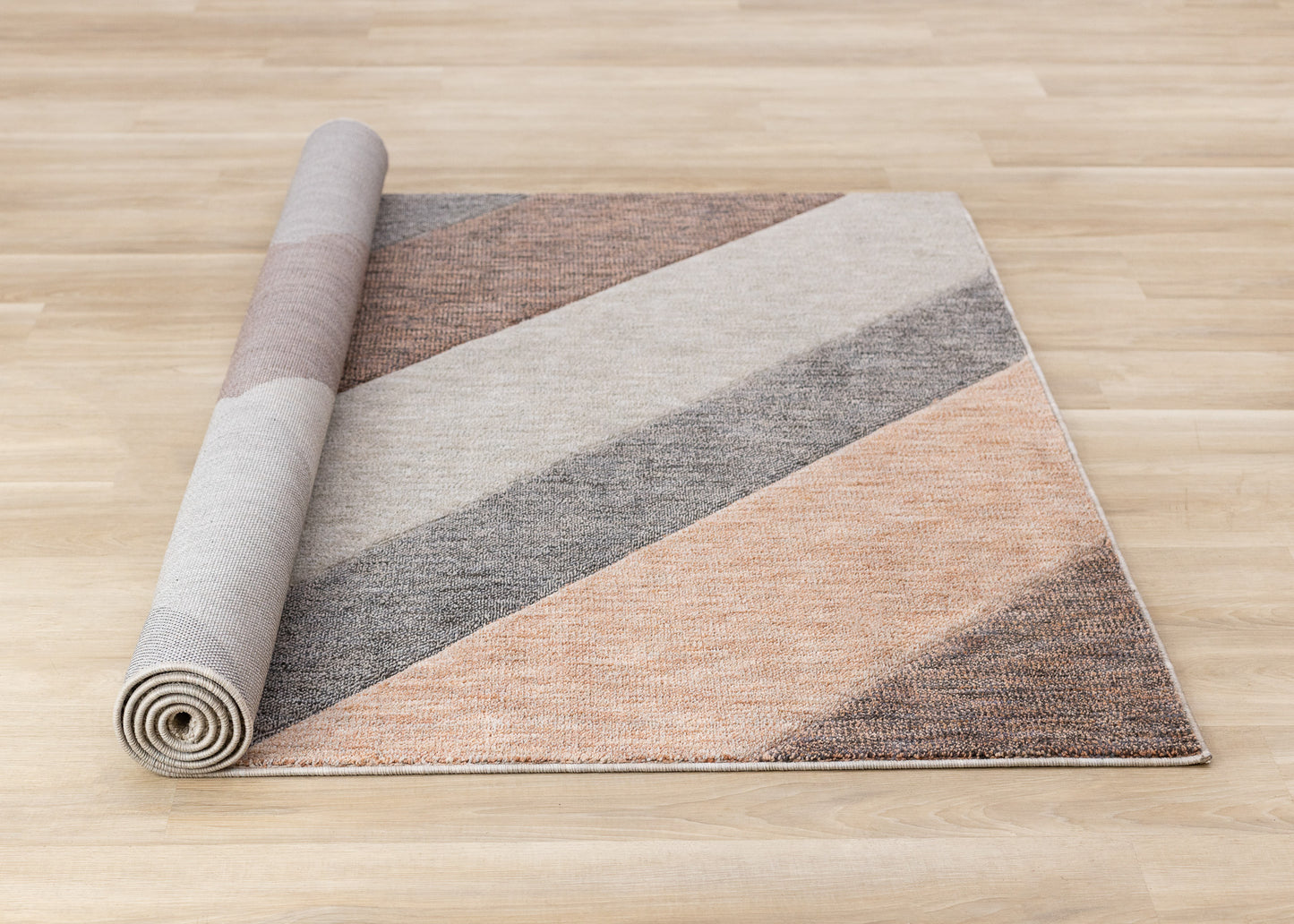 Contemporary Geometric Stripes Pink Area Rug