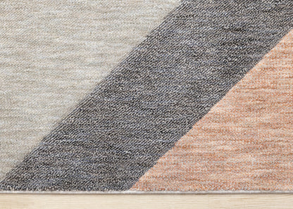 Contemporary Geometric Stripes Pink Area Rug