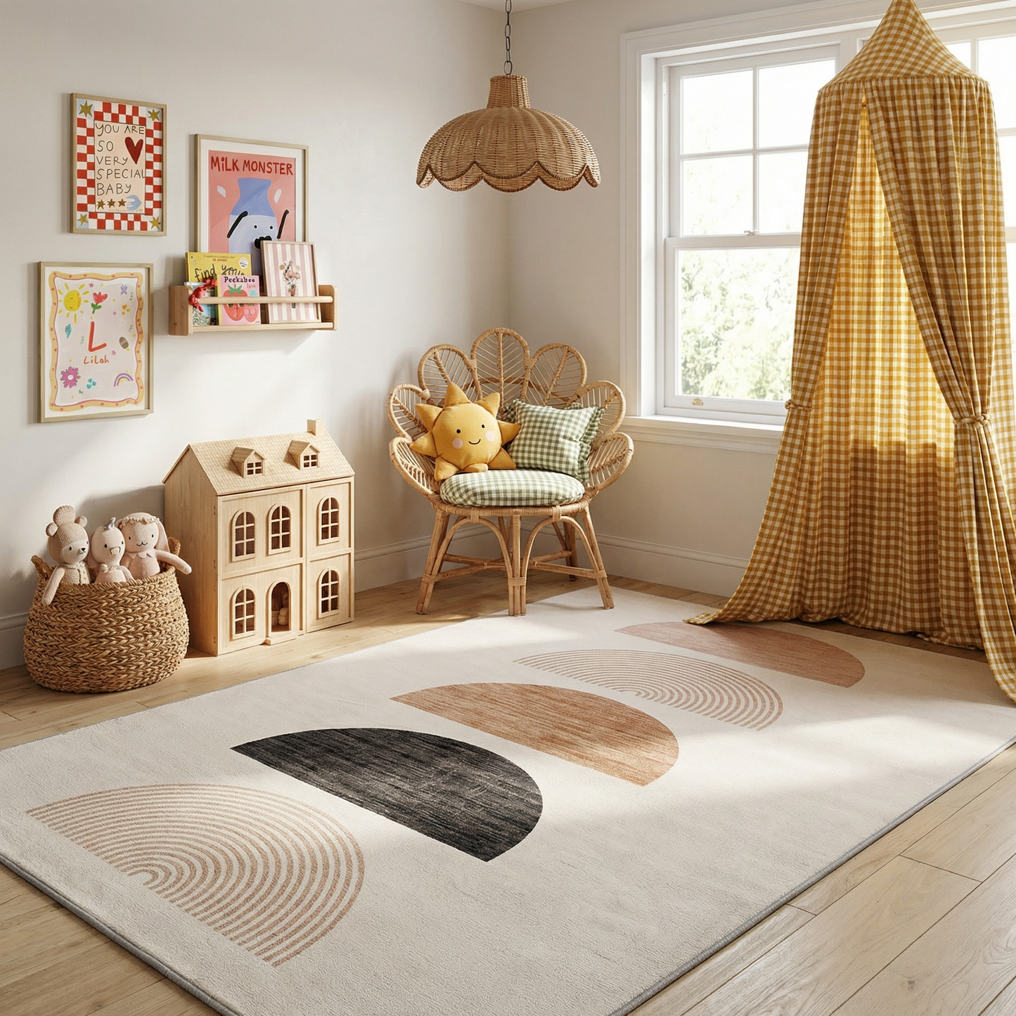Alfombra de juego bohemia de Soft Steps Playtime, color crema