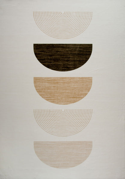 Solis Geometric Modern Cream and Beige Indoor Rug