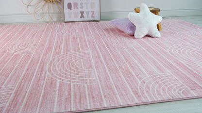 Tapis de jeu arc-en-ciel Soft Steps Playtime, tapis doux rose