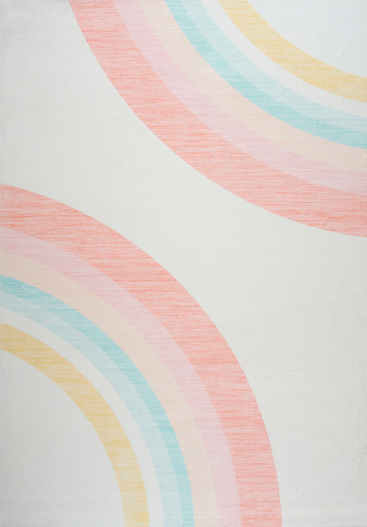 Soft Steps Playtime Rainbow Pink Rug