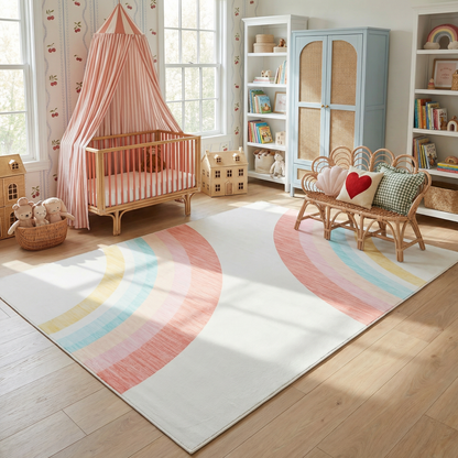 Tapis de jeu arc-en-ciel Soft Steps Playtime, tapis doux rose