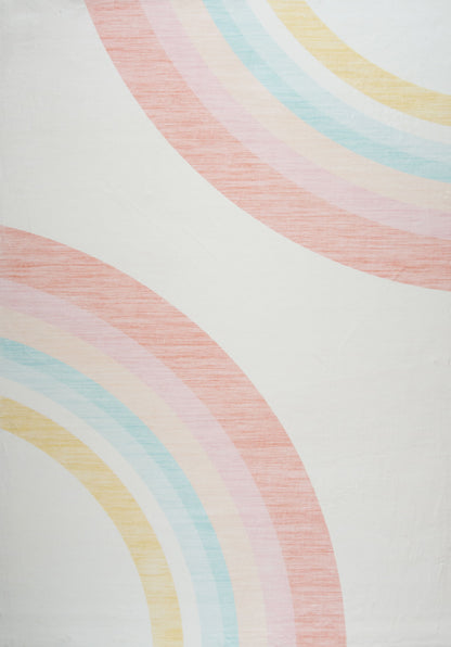 Tapete de juego arcoíris Soft Steps Playtime, alfombra suave rosa