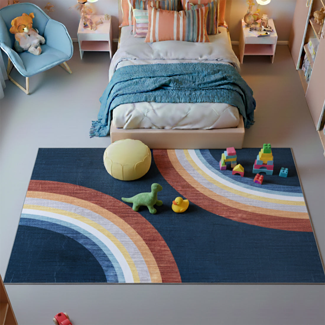 Alfombra de juego Soft Steps Playtime Rainbow, color azul marino
