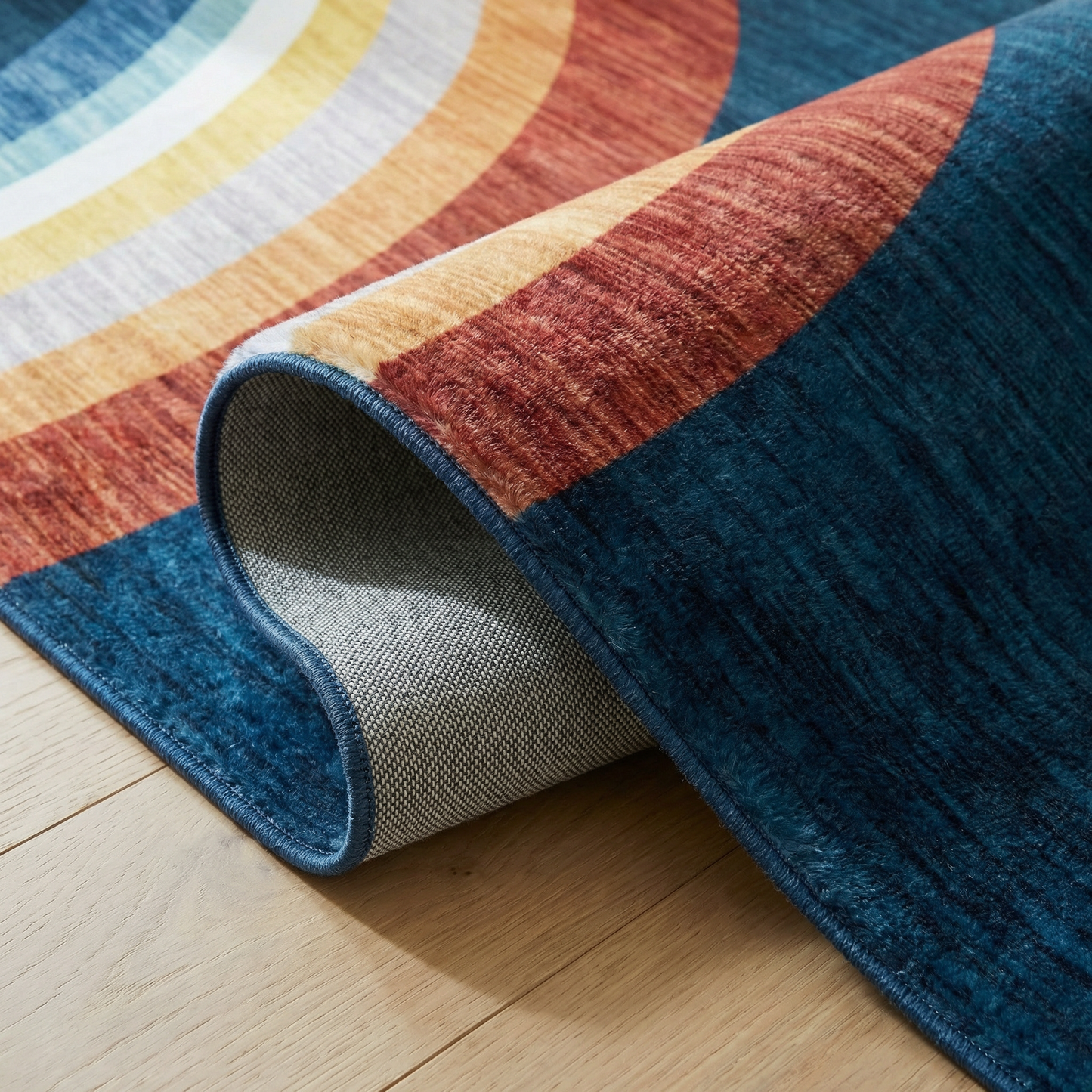 Tapis de jeu arc-en-ciel Soft Steps Playtime, tapis doux bleu marine
