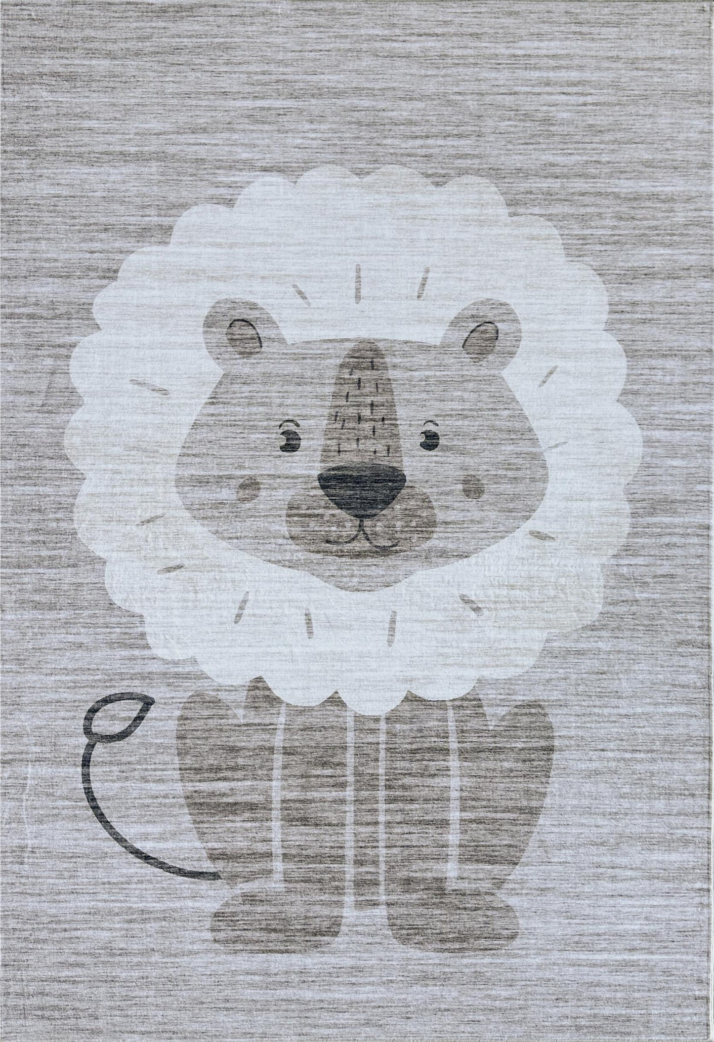 Alfombra de juego Soft Steps Playtime Lion, con animales de dibujos animados, color beige neutro y suave