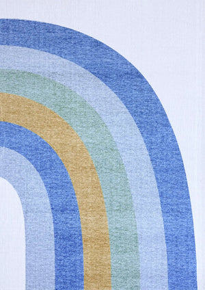 Skye Rainbow Modern Blue and Ivory Indoor Rug