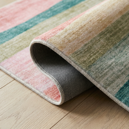 Tapis de jeu arc-en-ciel coloré Soft Steps Playtime, tapis doux rose