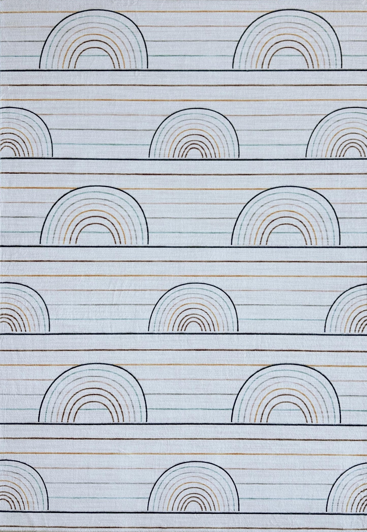 Tapis de jeu arc-en-ciel coloré rayé Soft Steps Playtime, tapis doux bleu