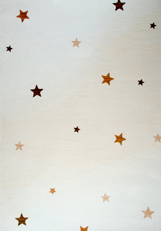 Alfombra suave para interiores con diseño de estrellas y estrellas para niños
