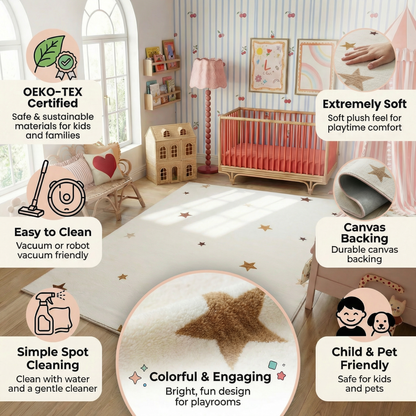 Soft Steps Playtime Stars Tapis de jeu crème doux