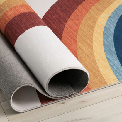 Marlow Rainbow Modern White Indoor Rug