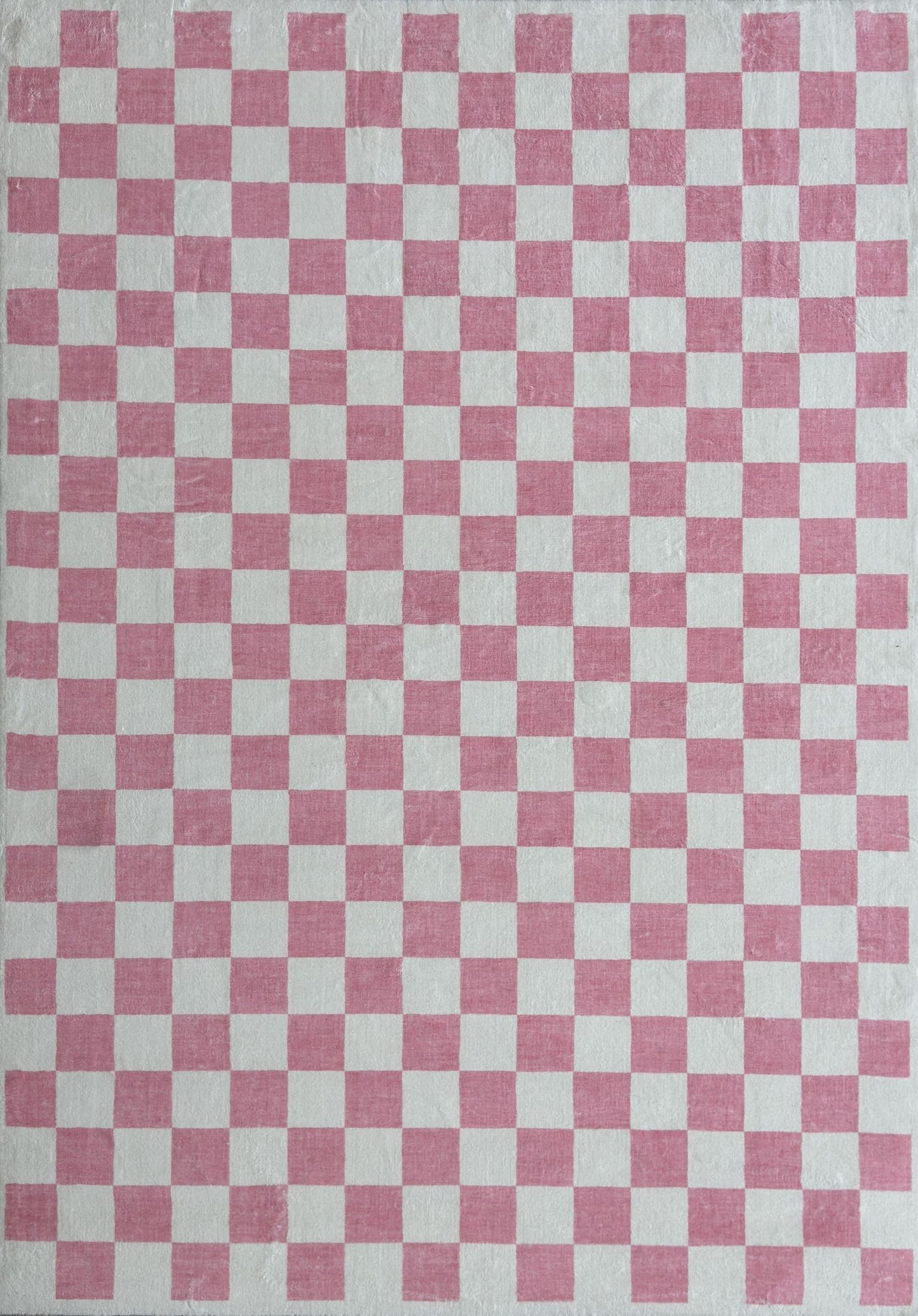 Metro Checkered Blush Pink Area Rug