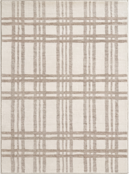 Francis Plaid Pattern Beige & Cream Indoor Rug