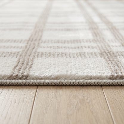 Francis Plaid Pattern Beige & Cream Indoor Rug