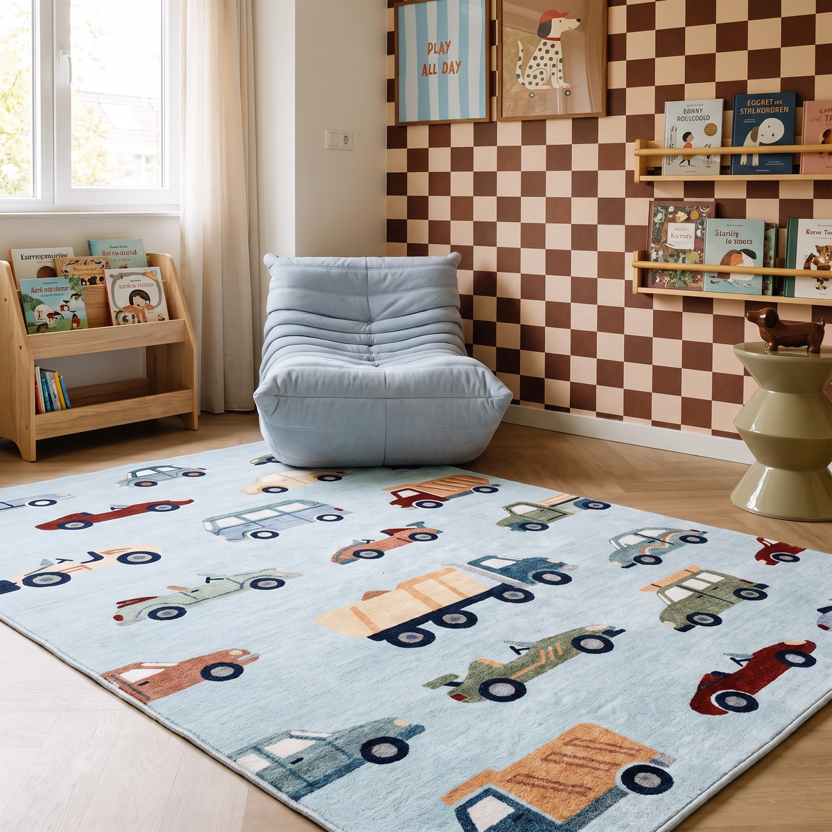 Soft Steps Playtime City Road Map, tapis de jeu d'apprentissage éducatif bleu doux