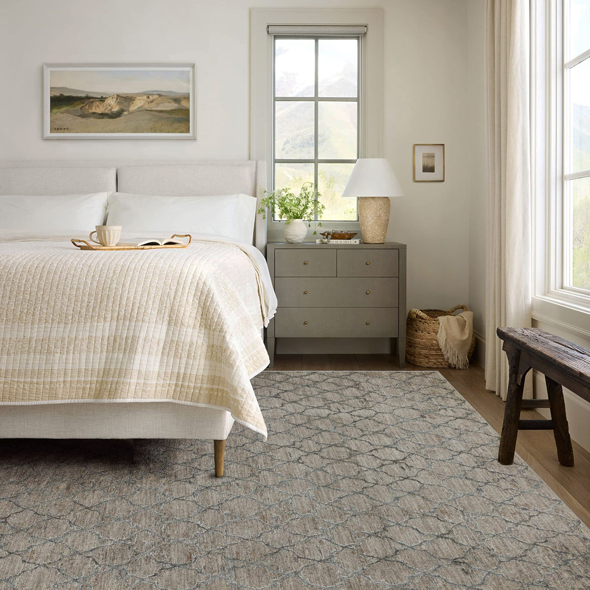 Aeris Geometric Contemporary Beige and Brown Indoor Rug