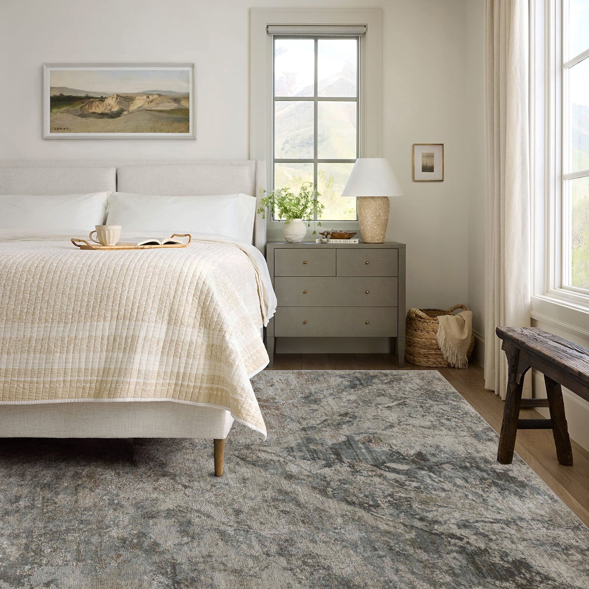 Abstract Modern Fog Indoor Area Rug